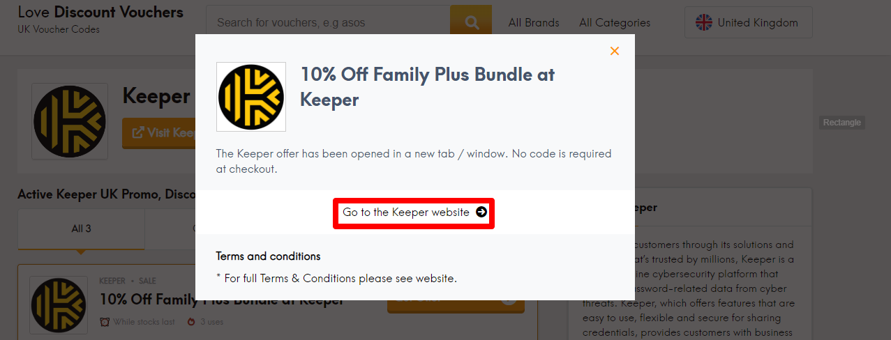 Keeper offer