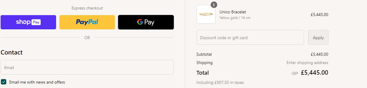 The brand checkout page with where to add the Kimai discount code is highlighted with a red box