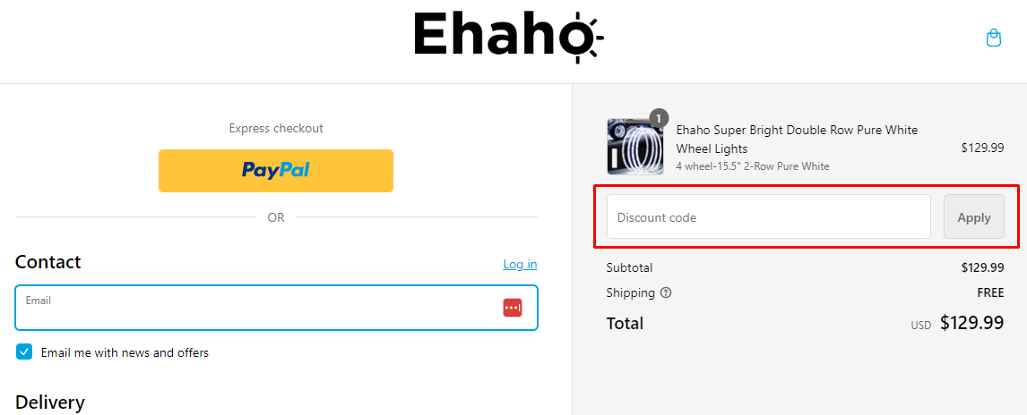 How do I use my Ehaho discount code?