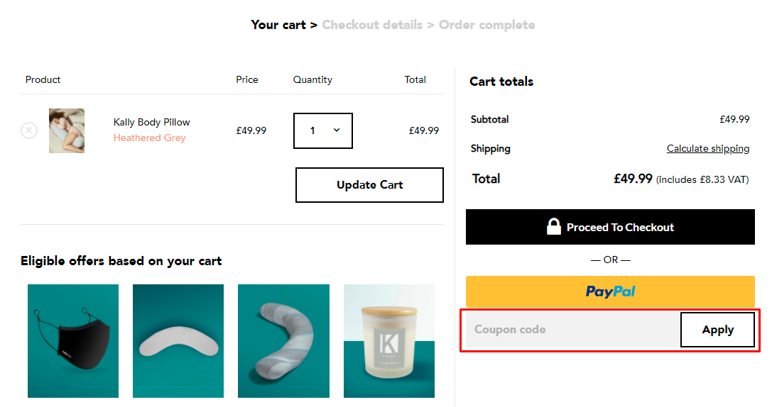 How do I use my Kally Sleep coupon code?