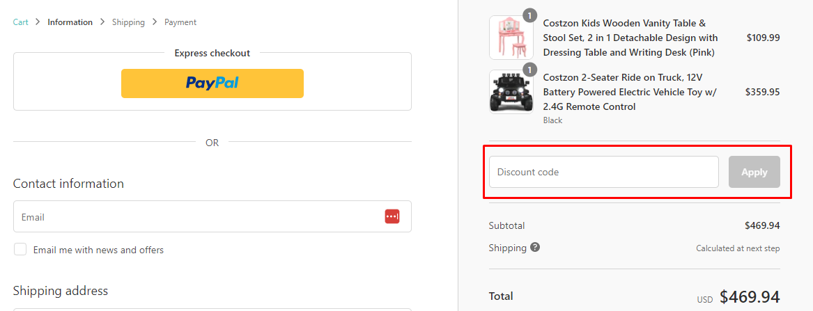 How do I use my Costzon discount code?