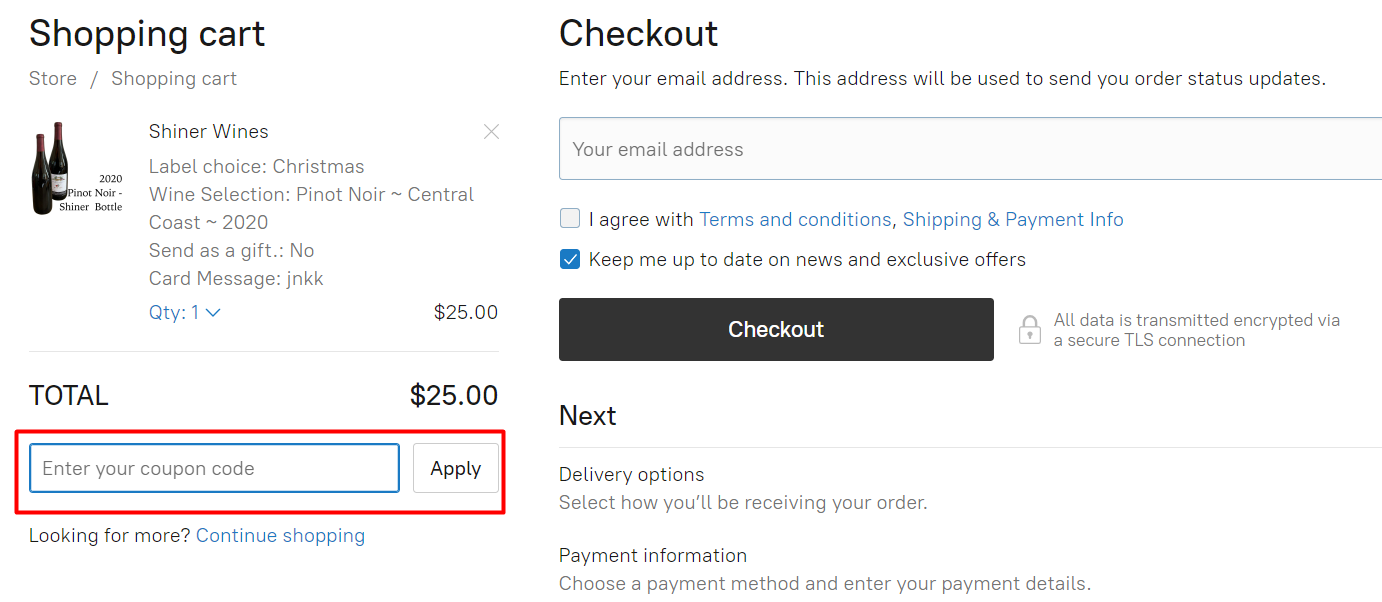 How do I use my Idyll Time Wines coupon code?