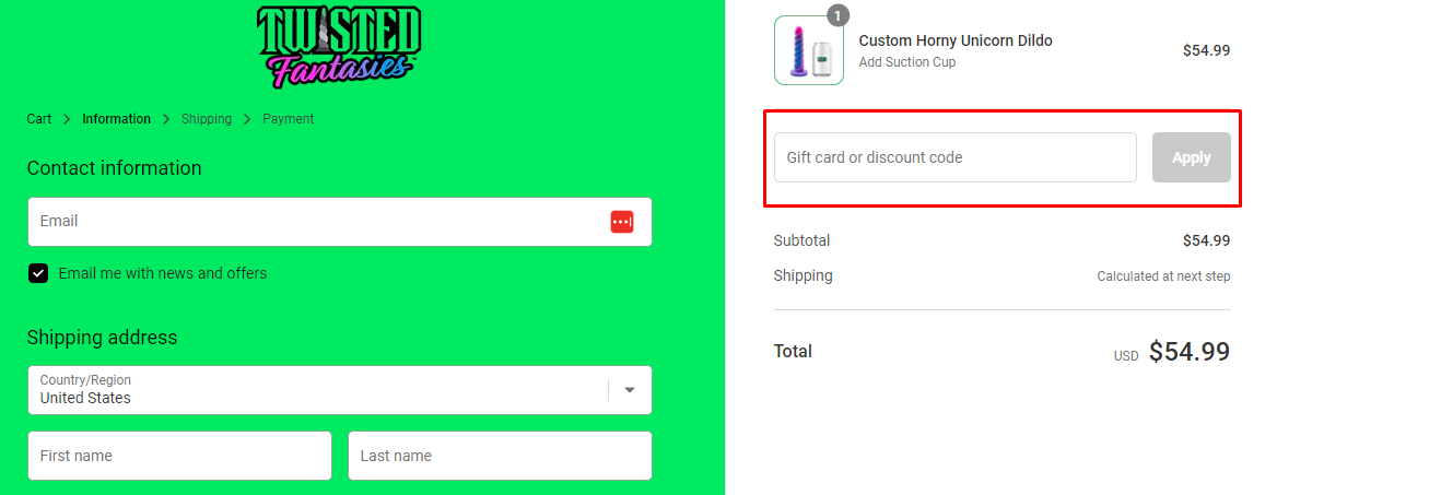 How do I use my Twisted Fantasies discount code?