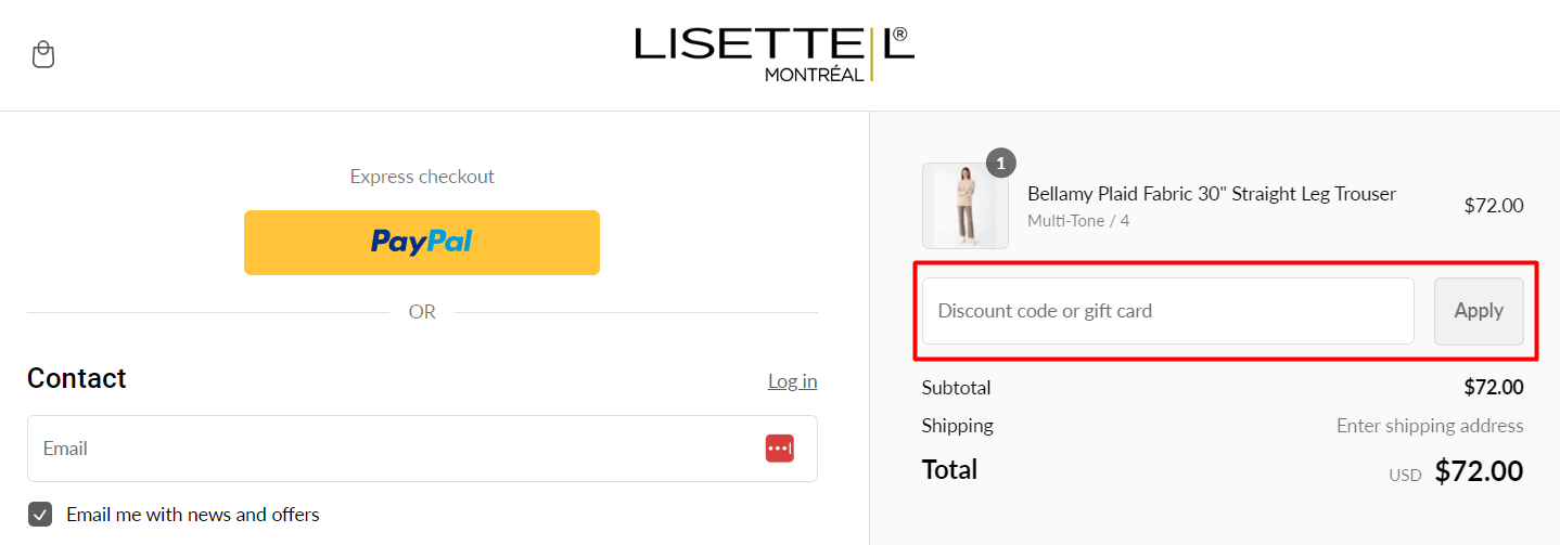 How do I use my Lisette L discount code?