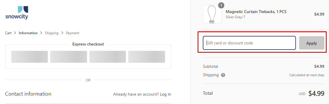 How do I use my Snowcity discount code?