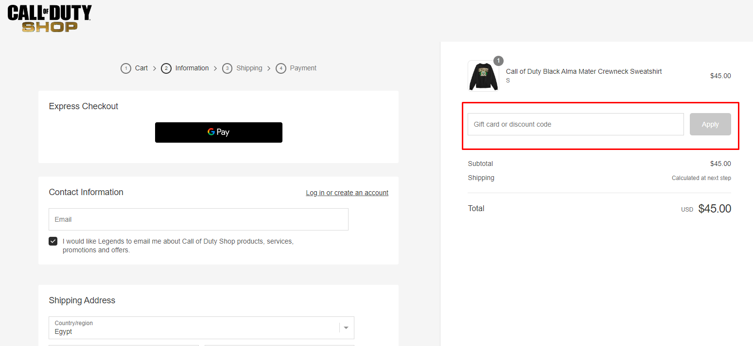 How do I use my Call of Duty Store discount code?