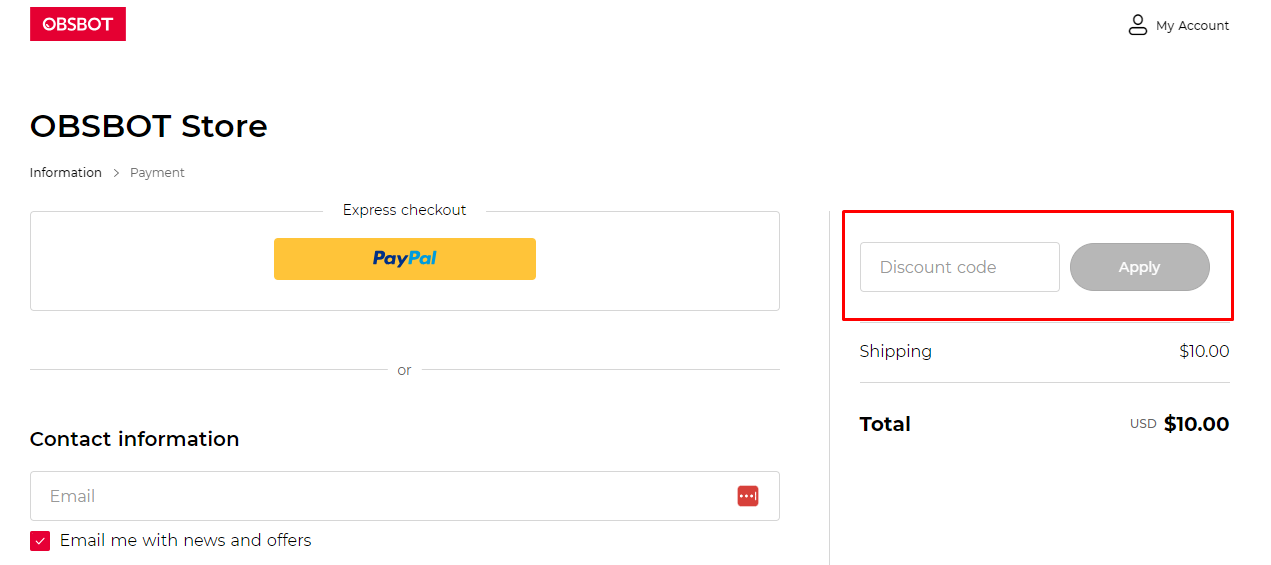 How do I use my OBSBOT discount code?