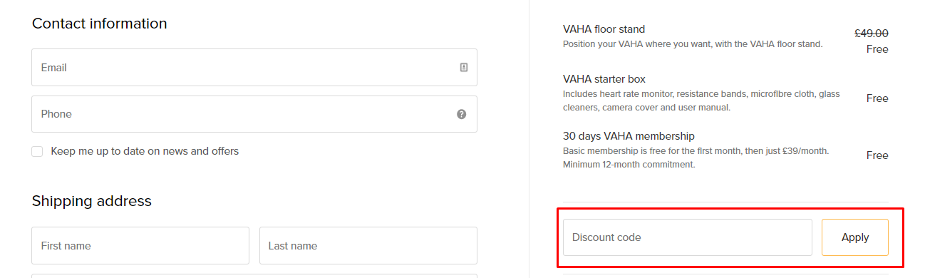 How do I use my VAHA discount code?
