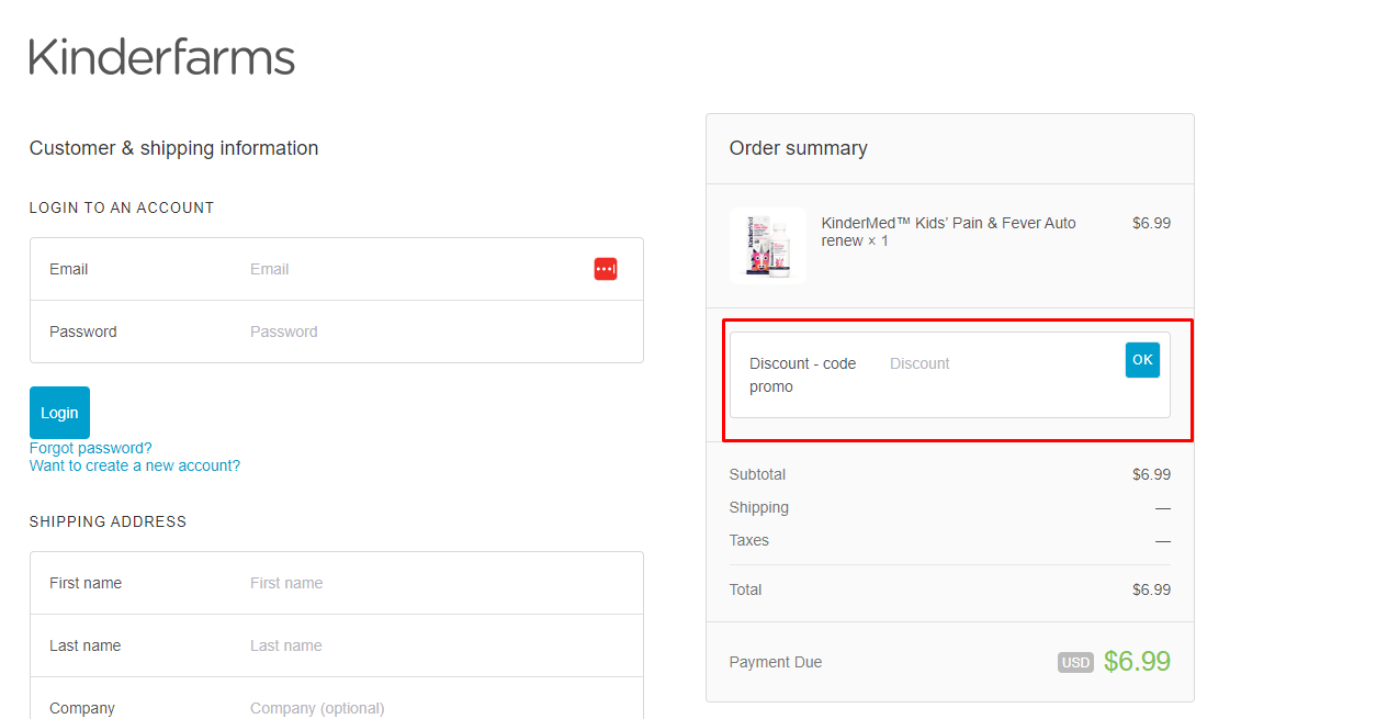 How do I use my KinderFarms discount code?