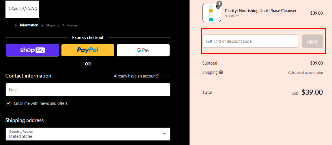 How do I use my RAWKANVAS discount code?