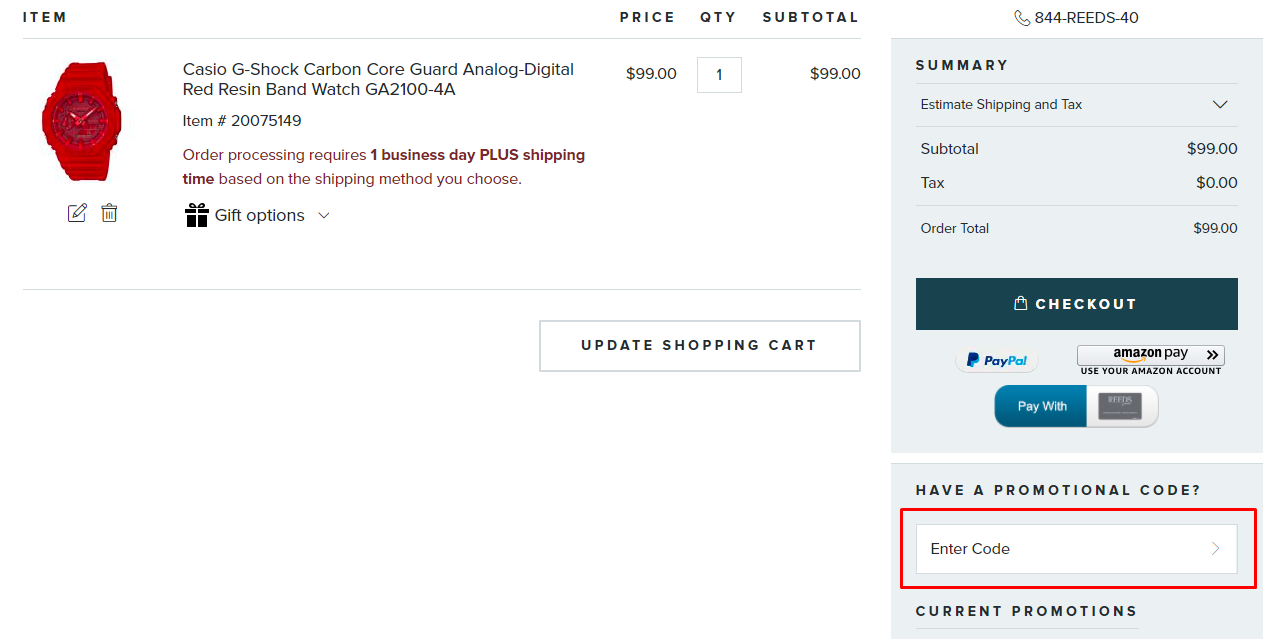 How do I use my Reeds Jewelers promotional code?