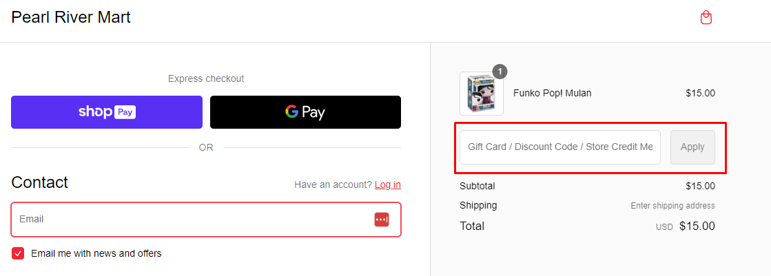 How do I use my Pearl River coupon code?