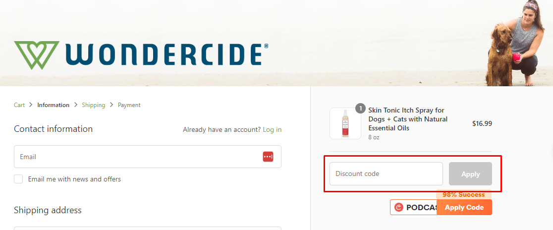 How do I use my Wondercide discount code?
