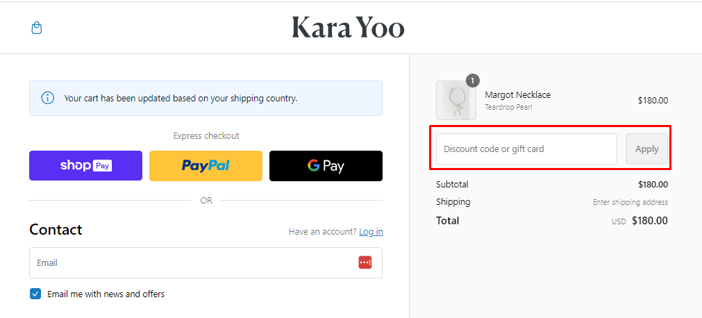 How do I use my Kara Yoo discount code?