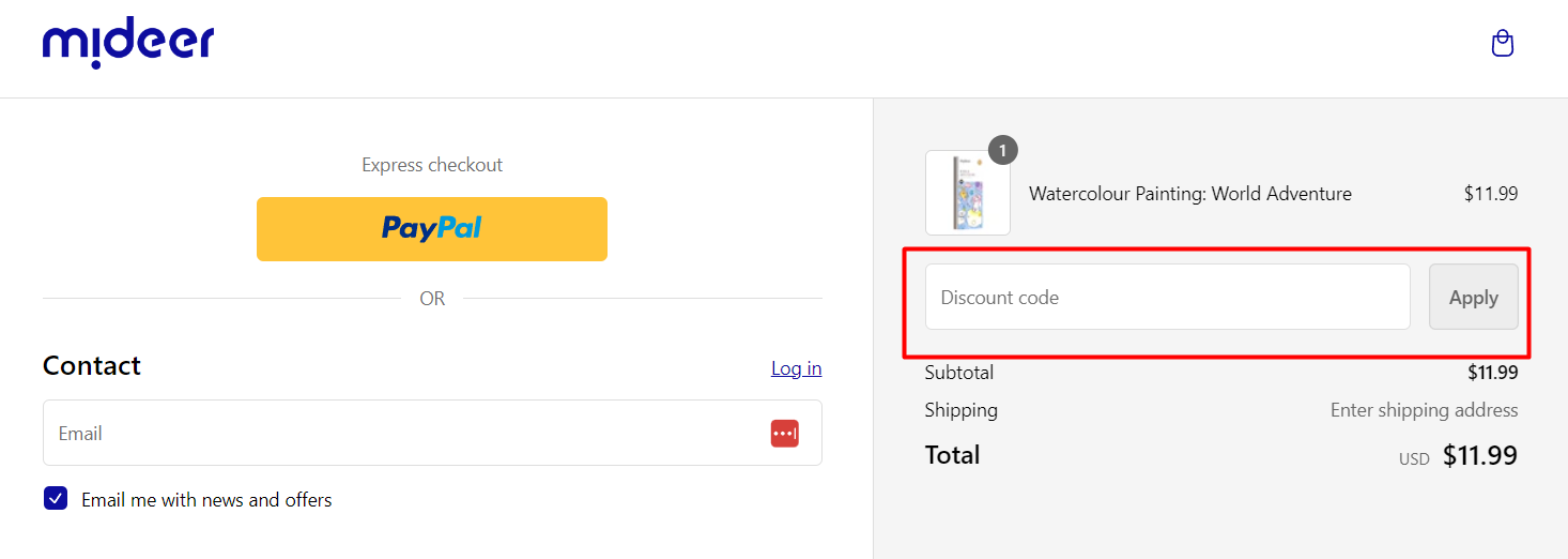 How do I use my Mideer discount code?