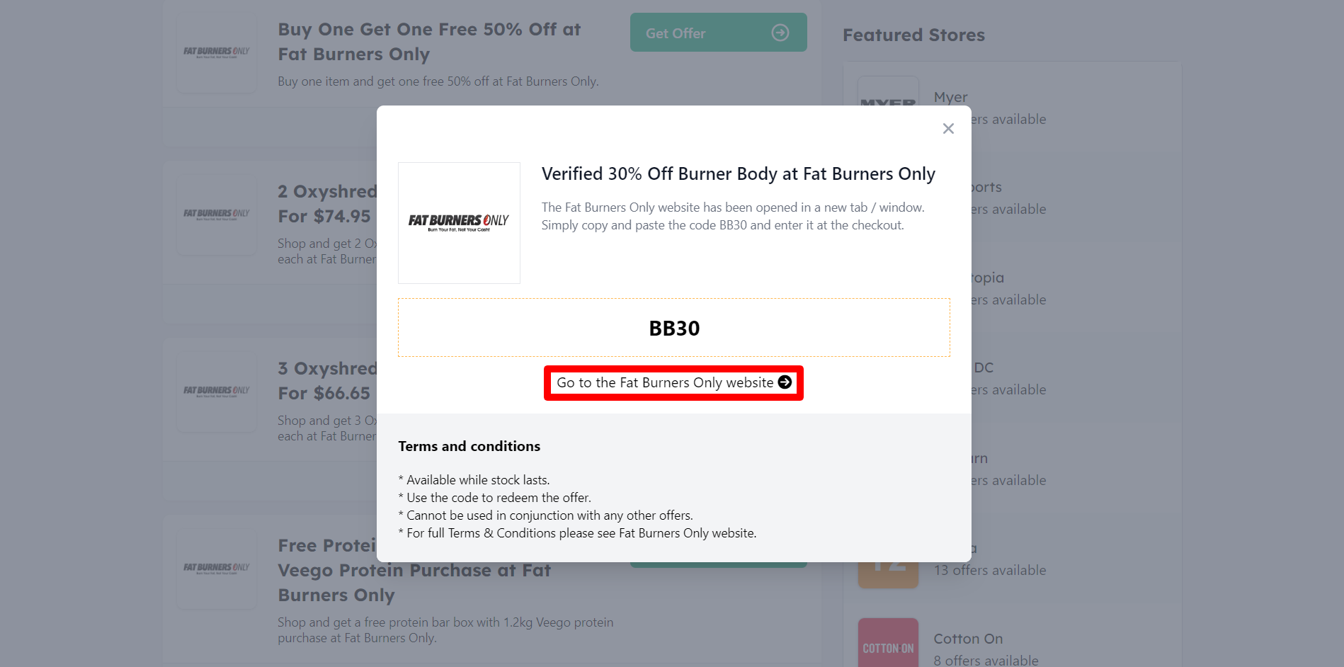 Fat Burners Only Coupon and Promo Codes July 2024