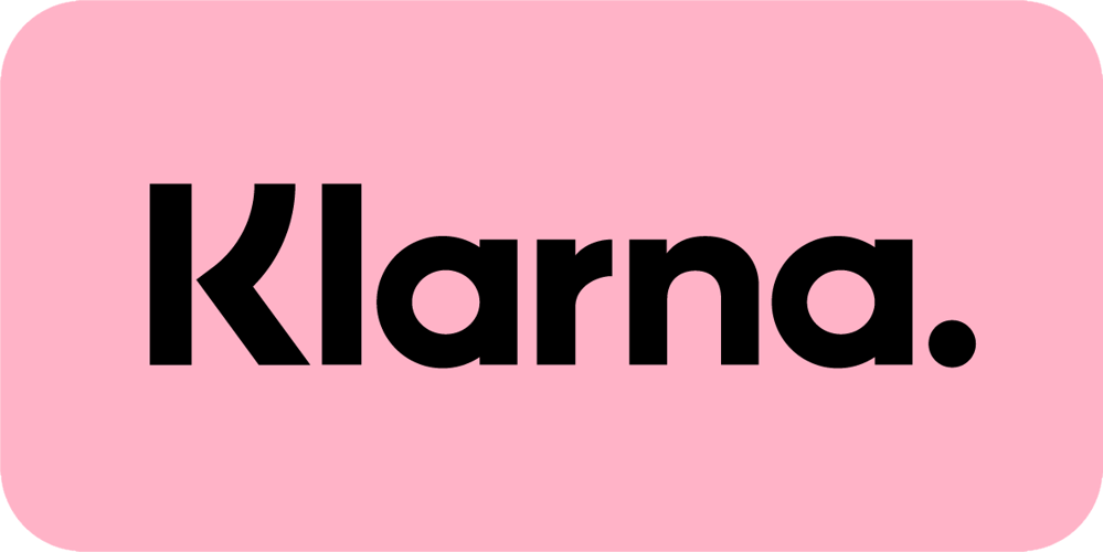 Das Logo von Klarna mit schwarzer Aufschrift auf pinkem Hintergrund.