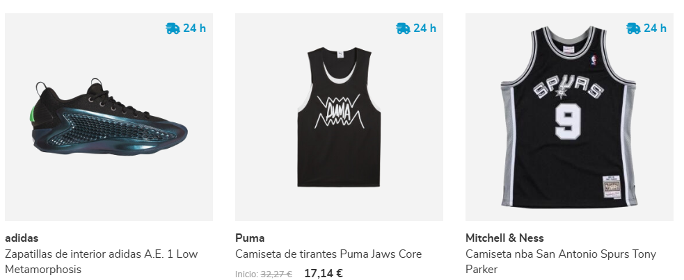 slección de productos de la marca