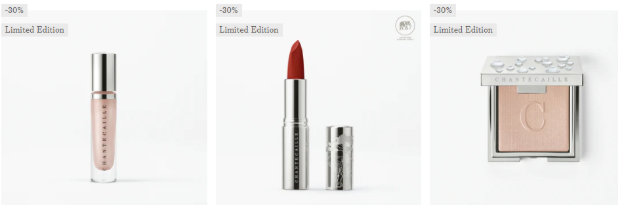 Chantecaille discounted items on a white background