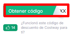 cuadro verde para obtener el código de costway
