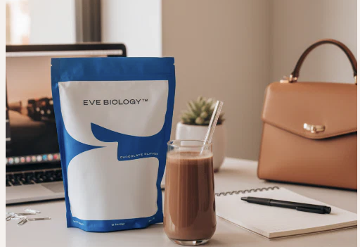 Shop for the Eve Biology chocolate flavoured meal replacement shake using your discount code