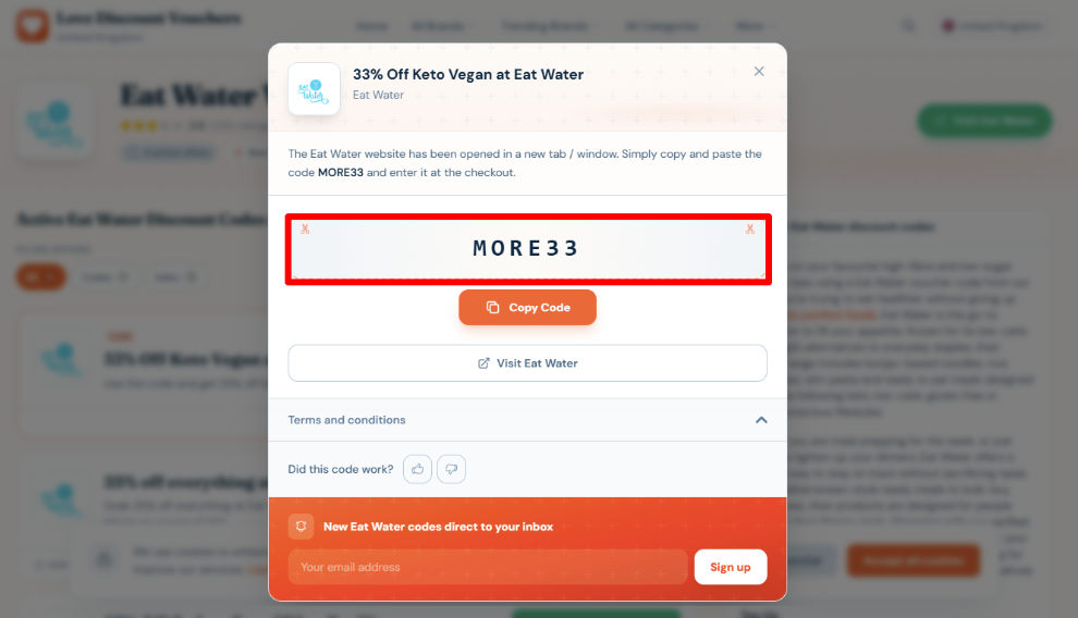 Copy your code and start shopping