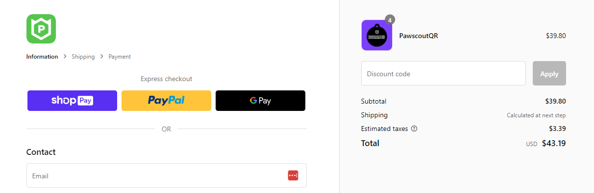 How do I use my Pawscout discount code?