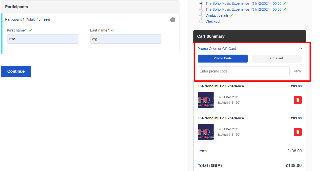 How do I use my Imagine Experiences promo code?