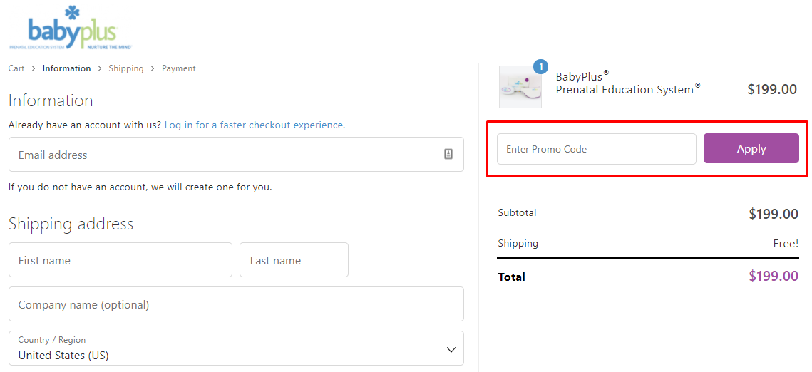 How do I use my BabyPlus promo code?