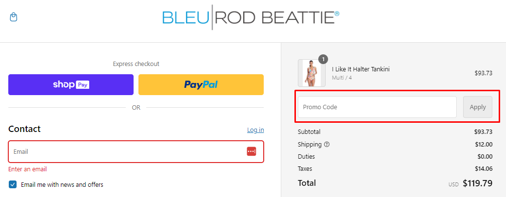 How do I use my bleurodbeattie promo code?