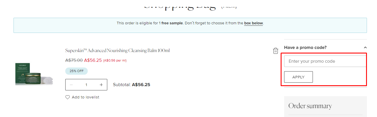 How do I use my Liz Earle promo code?