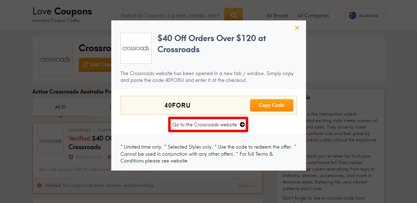 Crossroads Coupon and Promo Codes August 2024