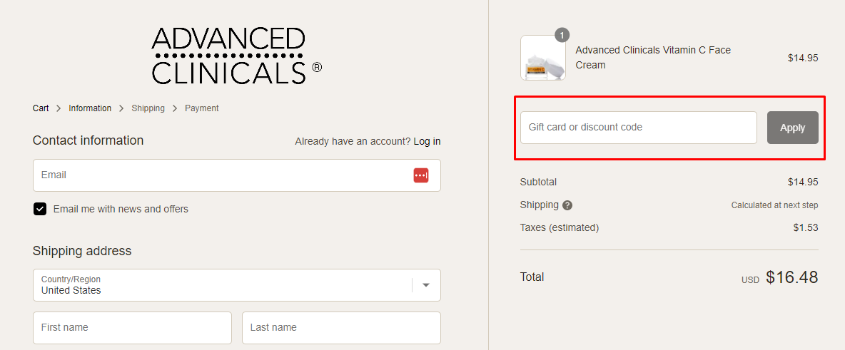 How do I use my Advanced Clinicals discount code?