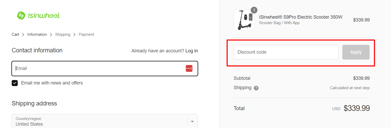 How do I use my iSinwheel discount code?