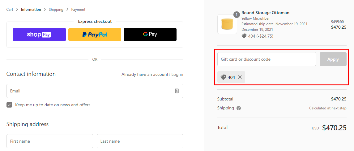 How do I use my Modern Nursery discount code?