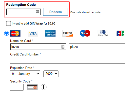 How do I use my HerRoom redemption code?