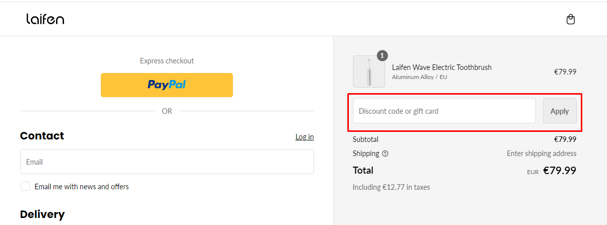 How do I use my Laifen discount code?