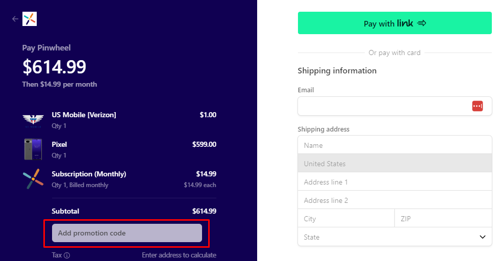 How do I use my Pinwheel promo code?