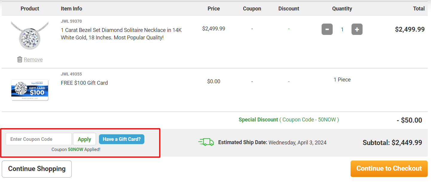 How do I use my SuperJeweler coupon code?