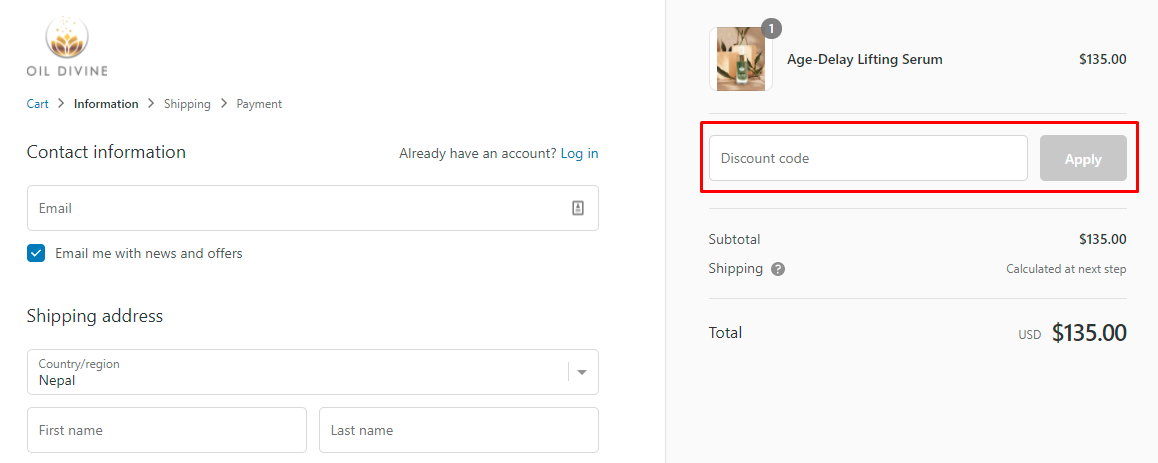 How do I use my Oil Divine discount code?