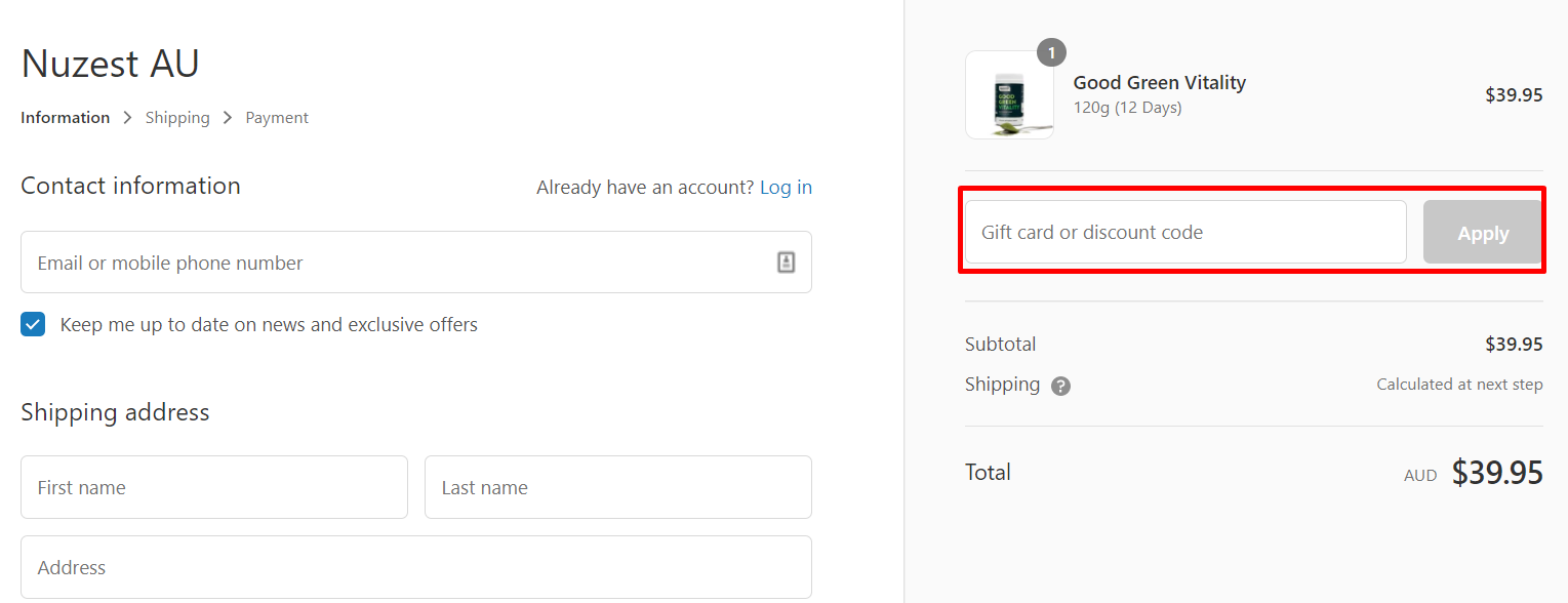 How do I use my Nuzest discount code?