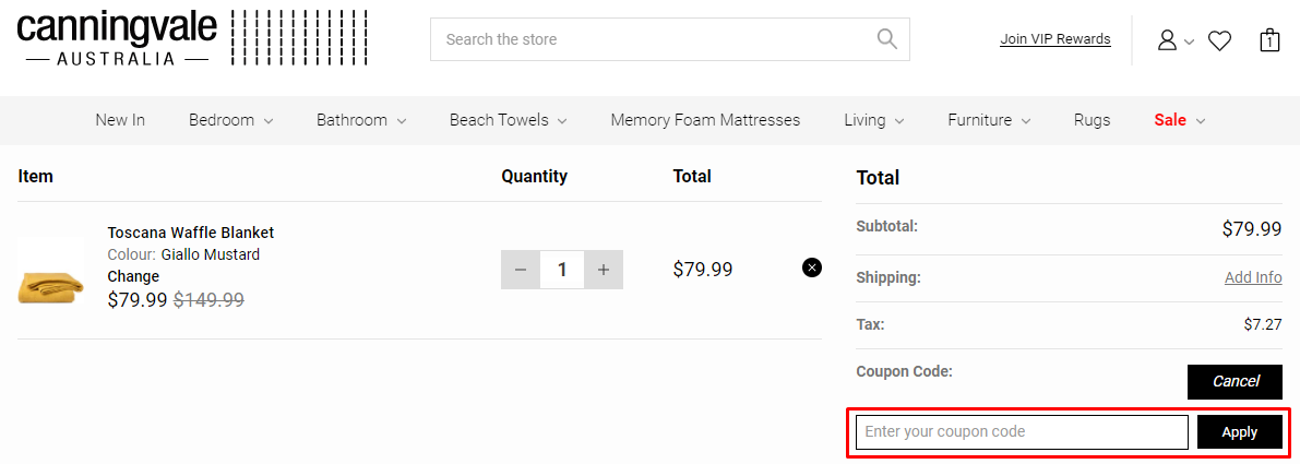 How do I use my Canningvale coupon code?