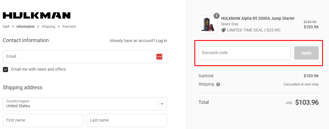 How do I use my HULKMAN discount code?