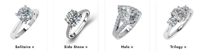 Sunshine Diamonds best selling pieces on a white background