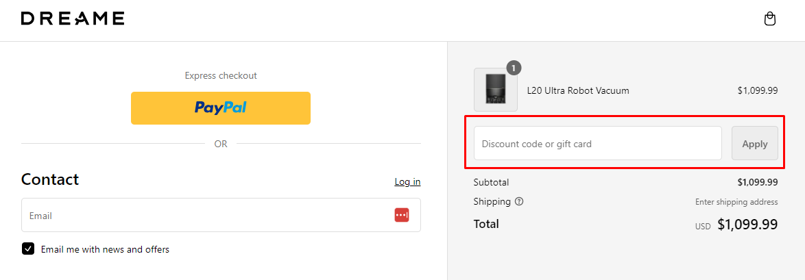 How do I use my Dreame discount code?