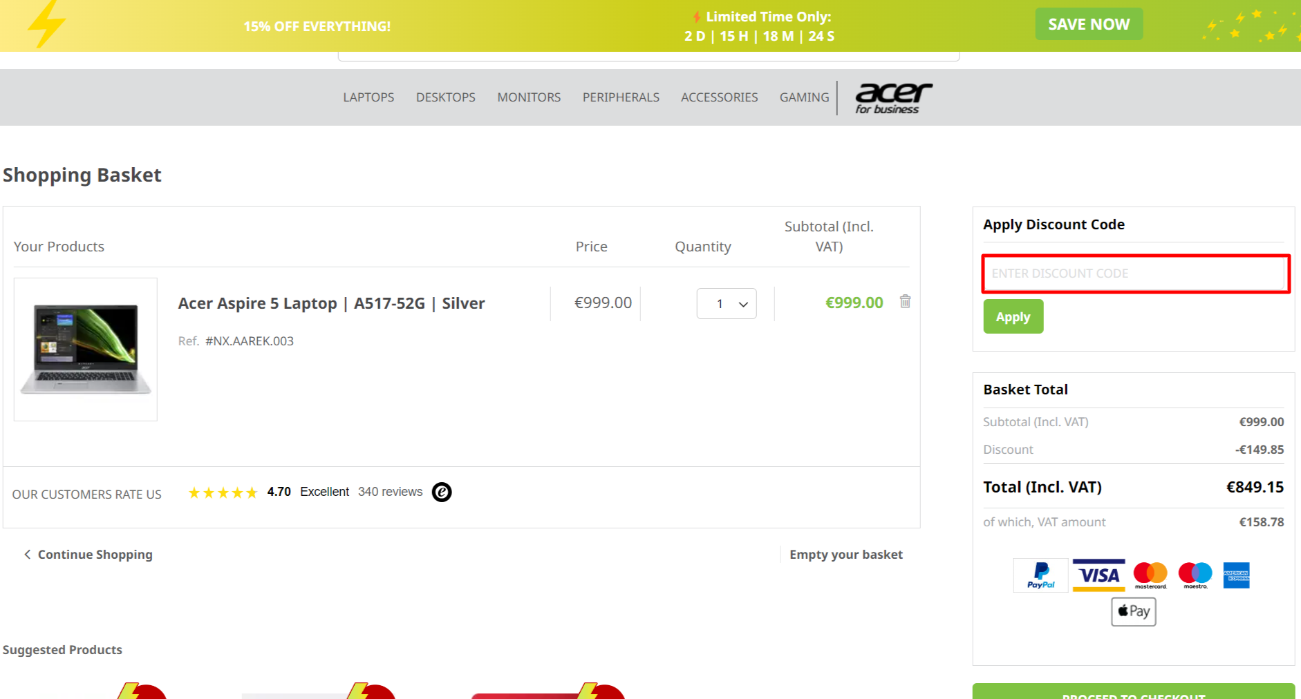 Acer Coupon and Promo Codes October 2023