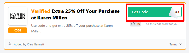 verified extra 25% off on your purchase on the Karen Millen website