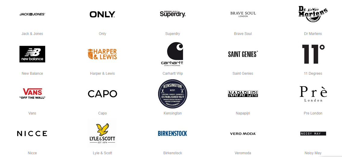 The popular brands you can buy from DV8 which include Capo and Vero Moda