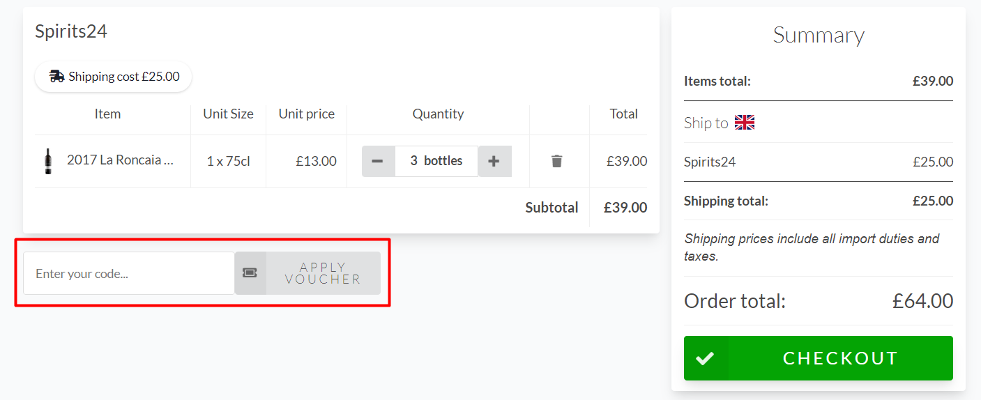How do I use my Wine Buyers {Voucher} code?