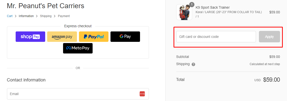 How do I use my Mr. Peanut's discount code?